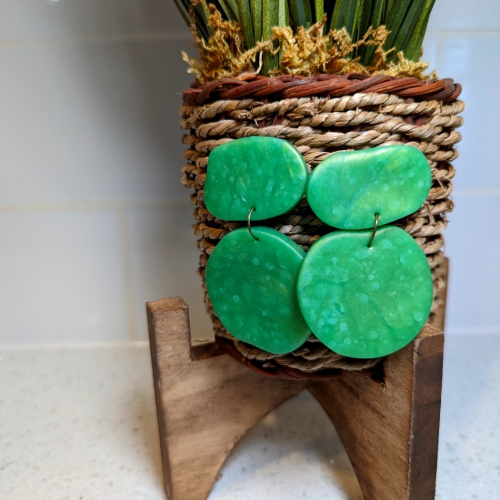 Sea Green Polymer Clay Earrings